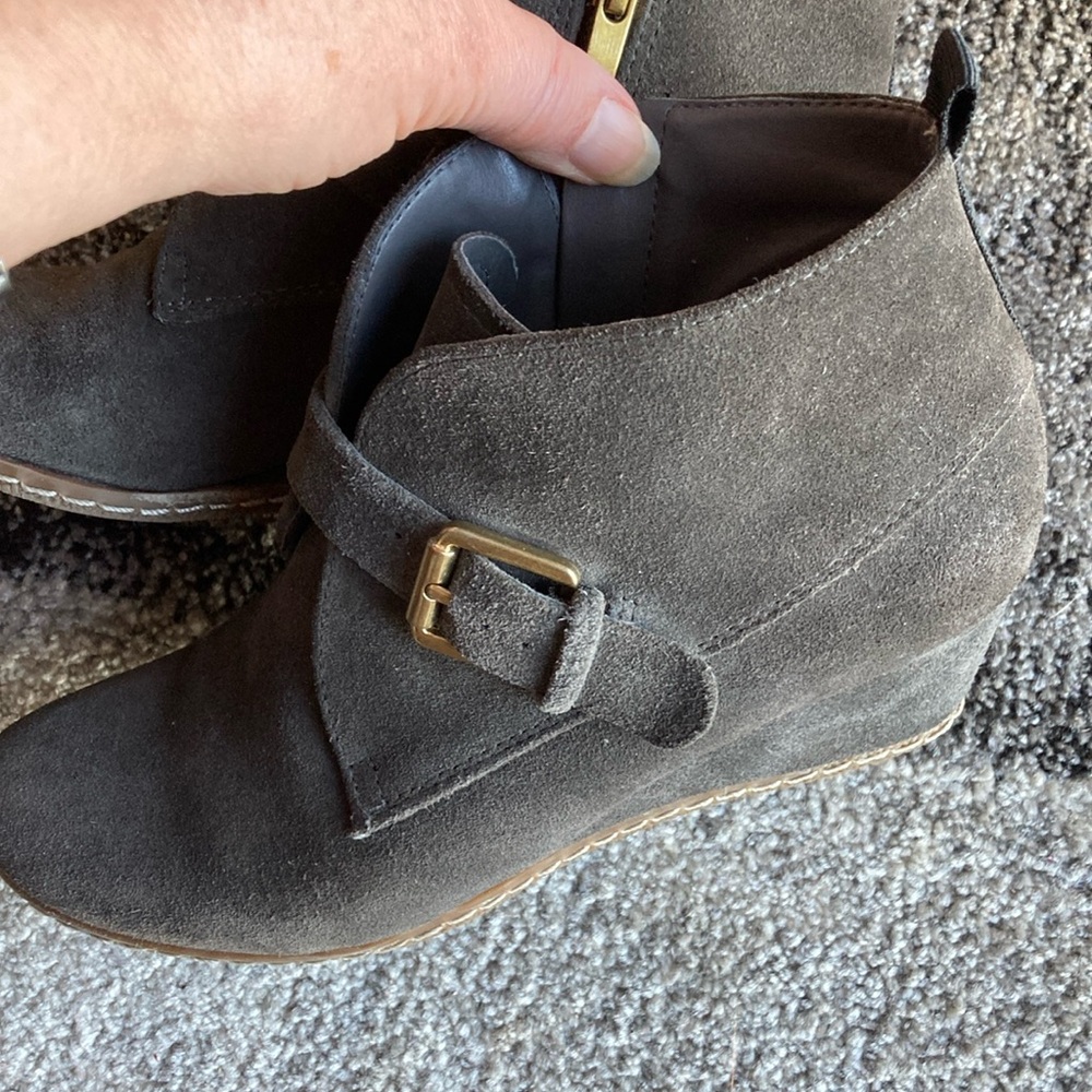 Franco Sarto Gray Suede Ankle Boots